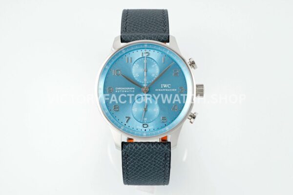 ZF Factory IWC Portuguese Chronograph IW371626 41mm White Gold Ice Blue Dial (3) ZF Factory IWC Portuguese Chronograph IW371626 blue dial white gold case