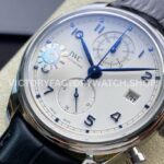 ZF Factory IWC Portuguese Chronograph IW390302 Steel Leather Strap Arabic Numerals Silver Dial (1) ZF Factory IWC Portuguese Chronograph IW390302 Steel Leather Strap Arabic Numerals Silver Dial