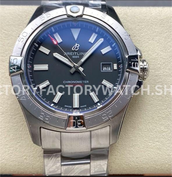 BLS Factory Breitling Avenger A17328101B1A1 42mm full steel bracelet black dial