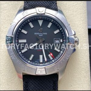 BLS Factory Breitling Avenger A17328101B1X1 42mm steel calfskin strap black dial