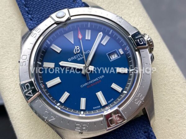 BLS Factory Breitling Avenger A17328101C1X1 42mm Steel Calf skin Strap Blue Dial
