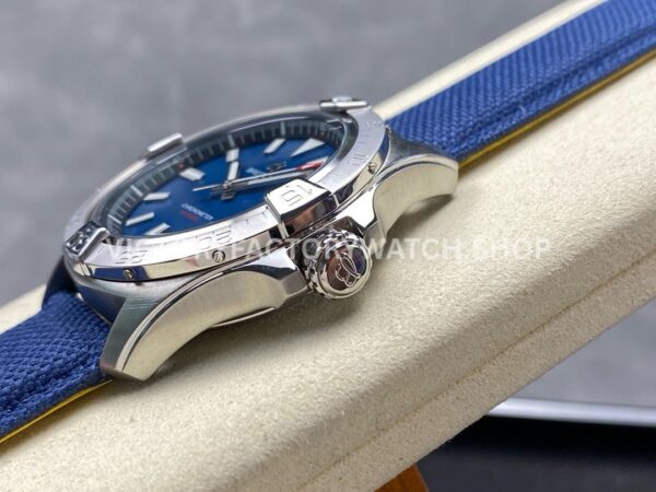 BLS Factory Breitling Avenger A17328101C1X1 42mm Steel Calf skin Strap Blue Dial