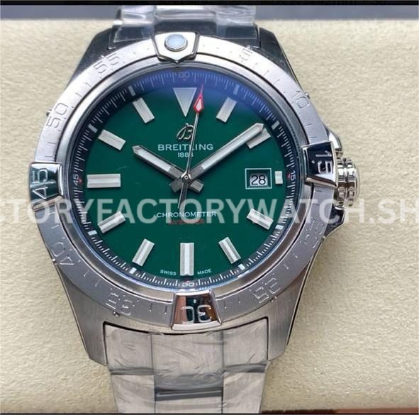 BLS Factory Breitling Avenger A17328101L1A1 42mm Full Steel Green Dial (8) BLS Factory Breitling Avenger A17328101L1A1 42mm full steel bracelet green dial