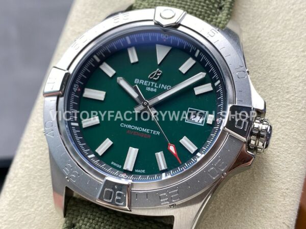 BLS Factory Breitling Avenger A17328101L1X1 42mm Steel Calf skin Strap Green Dial (2) BLS Factory Breitling Avenger A17328101L1X1 42mm Steel Calf skin Strap Green Dial