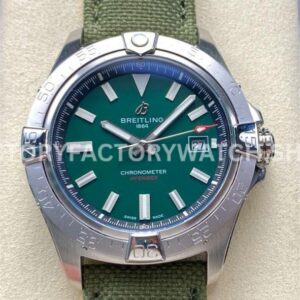 BLS Factory Breitling Avenger A17328101L1X1 42mm steel calfskin strap green dial