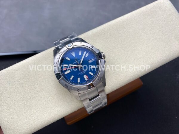 BLS Factory Breitling Avenger A32320101C1A1 44mm Full Steel Red GMT Needle Blue Dial