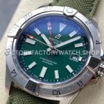 BLS Factory Breitling Avenger A32320101L1A1 44mm Steel Calf Skin Strap Red GMT Needle Green Dial (3) BLS Factory Breitling Avenger A32320101L1A1 44mm Steel Calf Skin Strap Red GMT Needle Green Dial