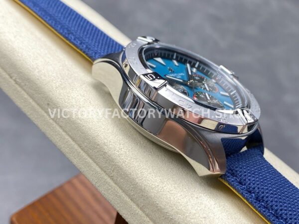 BLS Factory Breitling Avenger B01 Chronograph AB0147101C1X1 44mm Steel Calf Skin Strap Blue Dial