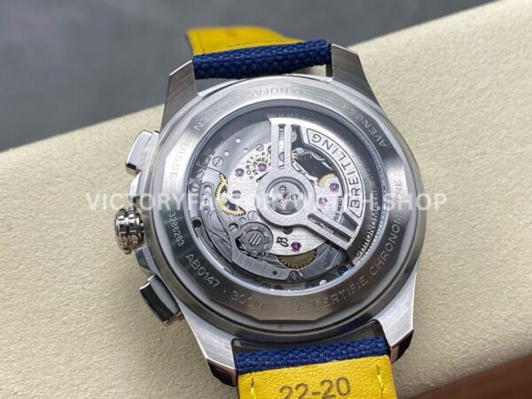 BLS Factory Breitling Avenger B01 Chronograph AB0147101C1X1 44mm Steel Calf Skin Strap Blue Dial