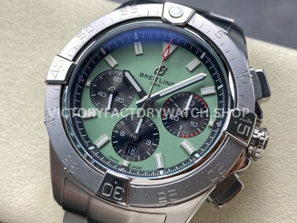 BLS Factory Breitling Avenger B01 Chronograph AB0147101L1A1 44mm Full Steel Green Dial