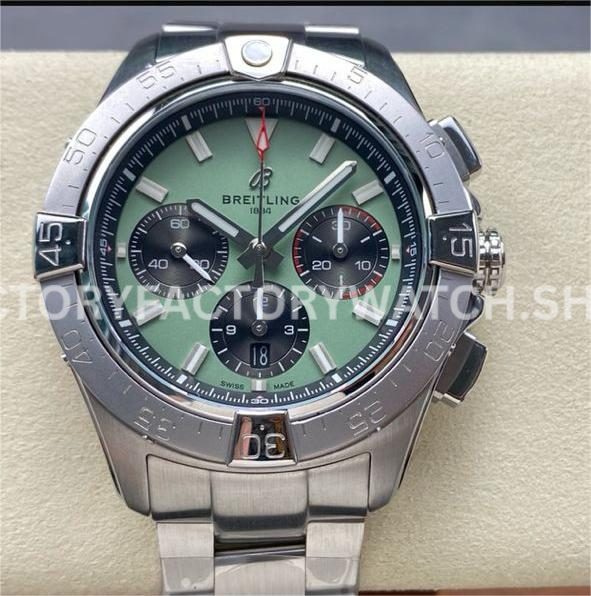 BLS Factory Breitling Avenger B01 AB0147101L1A1 44mm full steel green dial chronograph