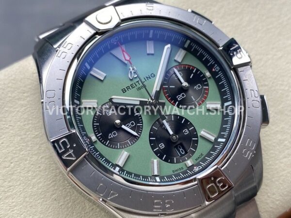 BLS Factory Breitling Avenger B01 Chronograph AB0147101L1A1 44mm Full Steel Green Dial