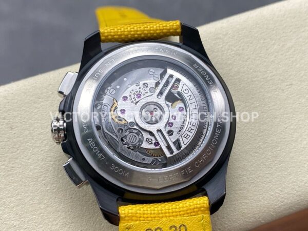 BLS Factory Breitling Avenger B01 Chronograph SB0147101I1X1 44mm Steel Yellow Calf Skin Strap Arabic Numerals Yellow Dial