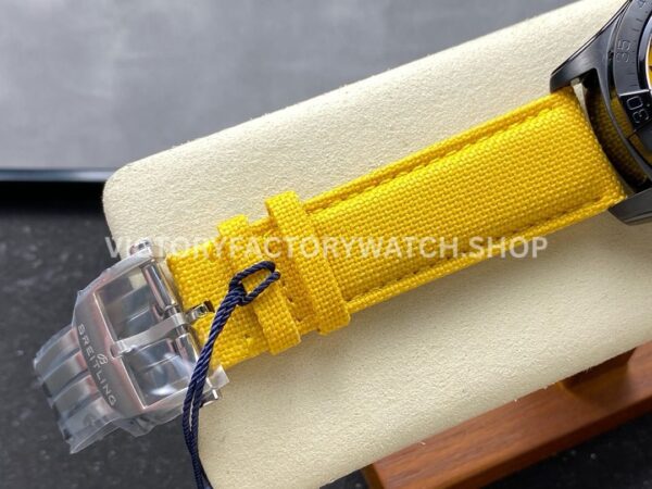 BLS Factory Breitling Avenger B01 Chronograph SB0147101I1X1 44mm Steel Yellow Calf Skin Strap Arabic Numerals Yellow Dial