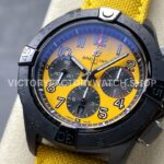 BLS Factory Breitling Avenger B01 Chronograph SB0147101I1X1 44mm Steel Yellow Calf Skin Strap Arabic Numerals Yellow Dial