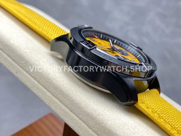 BLS Factory Breitling Avenger B01 Chronograph SB0147101I1X1 44mm Steel Yellow Calf Skin Strap Arabic Numerals Yellow Dial