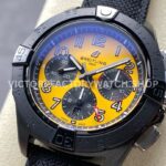 BLS Factory Breitling Avenger B01 Chronograph SB0147101I1X2 44mm Steel Black Calf Skin Strap Arabic Numerals Yellow Dial
