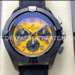 BLS Factory Breitling Avenger B01 SB0147101I1X2 44mm steel black calfskin strap yellow dial
