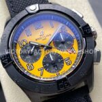BLS Factory Breitling Avenger B01 Chronograph SB0147101I1X2 44mm Steel Black Calf Skin Strap Arabic Numerals Yellow Dial