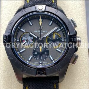 BLS Factory Breitling Avenger B01 Chronograph SB01472A1B1X1 44mm Steel Black Calf Skin Strap Black Dial