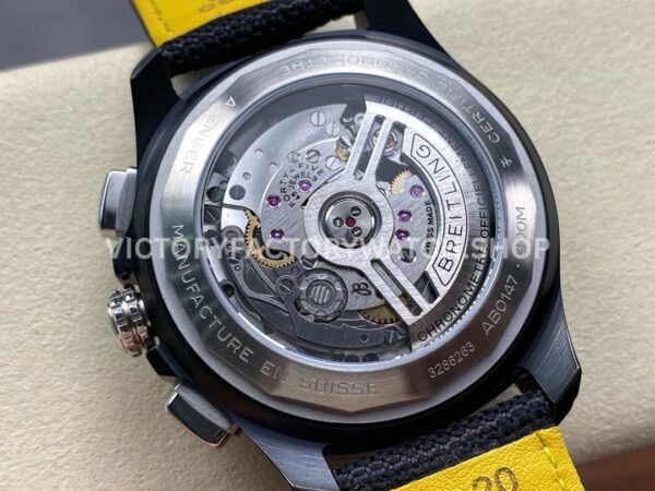 BLS Factory Breitling Avenger B01 Chronograph SB01472A1B1X1 44mm Steel Black Calf Skin Strap Black Dial