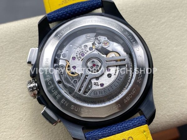 BLS Factory Breitling Avenger B01 Chronograph SB01474A1C1X1 44mm Steel Dark Blue Calf Skin Strap Dark Blue Dial