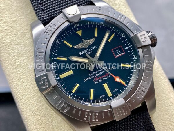 BLS Factory Breitling Avenger Blackbird M1733010/BB45 44mm Titanium Textile Strap Black Dial