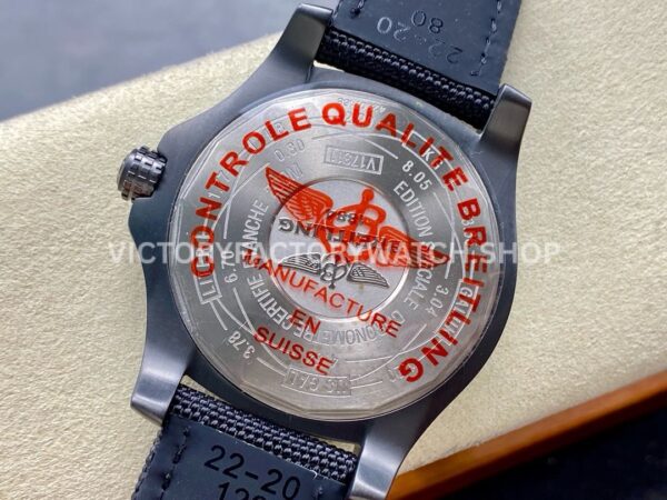 BLS Factory Breitling Avenger Blackbird M1733010/BB45 44mm Titanium Textile Strap Black Dial