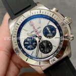 BLS Factory Breitling Chronomat 42 AB0134101G1S2 42mm Steel Rubber Strap Strap Black Eye Si ( BLS Factory Breitling Chronomat 42 AB0134101G1S2 42mm Steel Rubber Strap Strap Black Eye Silver Dial