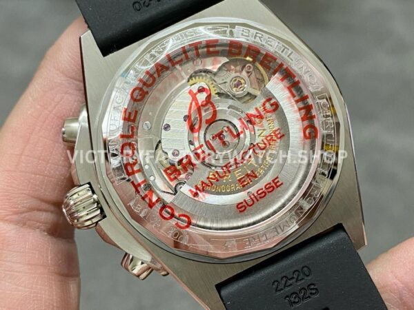 BLS Factory Breitling Chronomat 42 AB0134101G1S2 42mm Steel Rubber Strap Strap Black Eye Si ( (3) BLS Factory Breitling Chronomat 42 AB0134101G1S2 42mm Steel Rubber Strap Strap Black Eye Silver Dial