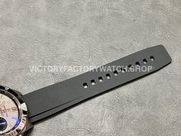 BLS Factory Breitling Chronomat 42 AB0134101G1S2 42mm Steel Rubber Strap Strap Black Eye Si ( (8) BLS Factory Breitling Chronomat 42 AB0134101G1S2 42mm Steel Rubber Strap Strap Black Eye Silver Dial