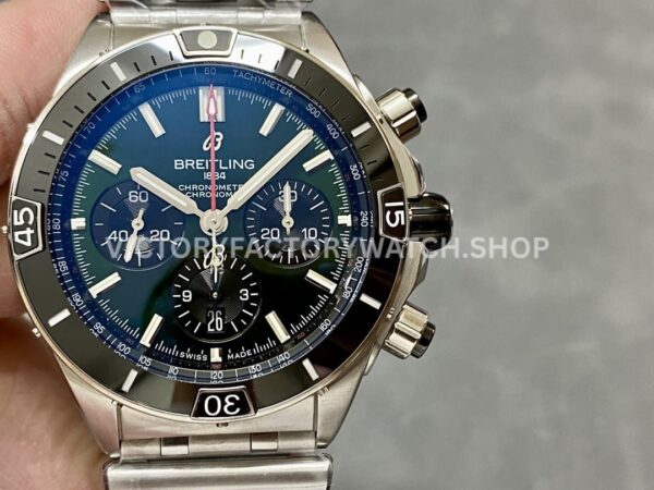 BLS Factory Breitling Chronomat 42 full steel black eye black dial