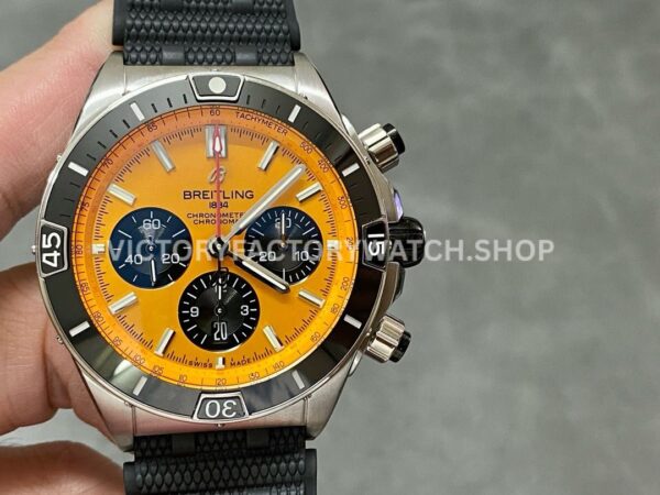 BLS Factory Breitling Chronomat AB01364A1I1S1 42mm steel rubber strap orange dial