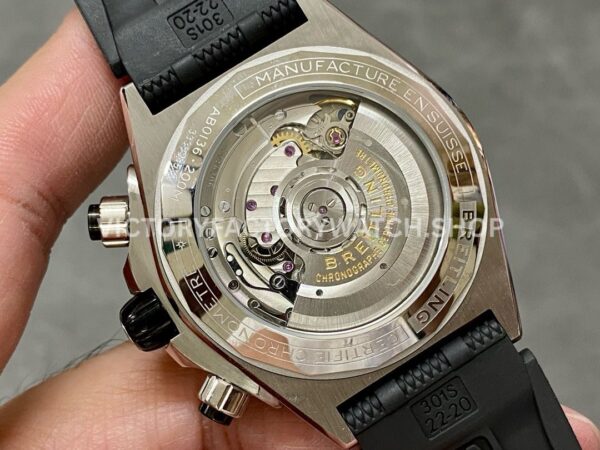 BLS Factory Breitling Chronomat AB01364A1I1S1 42mm Steel Rubber Strap Black Eye Orange Dial