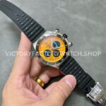 BLS Factory Breitling Chronomat AB01364A1I1S1 42mm Steel Rubber Strap Black Eye Orange Dial