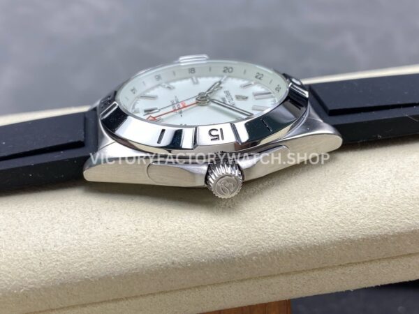 BLS Factory Breitling Chronomat GMT A32398101A1A1 40mm Rubber Strap Red GMT Needle White Dial
