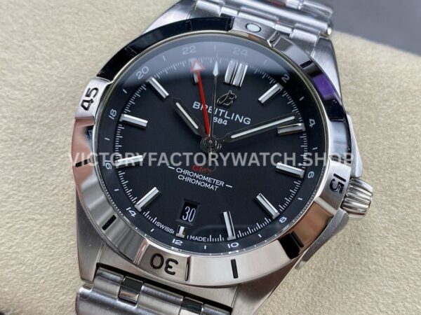 BLS Factory Breitling Chronomat GMT A32398101B1A 40mm Full Steel Red GMT Needle Black Dial (7) BLS Factory Breitling Chronomat GMT A32398101B1A 40mm Full Steel Red GMT Needle Black Dial