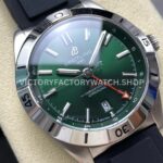 BLS Factory Breitling Chronomat GMT A32398101L1A1 40mm Rubber Strap Red GMT Needle Green Dial