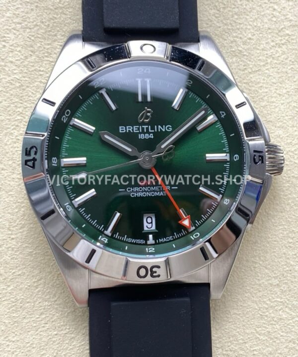 BLS Factory Breitling Chronomat GMT A32398101L1A1 green dial rubber strap