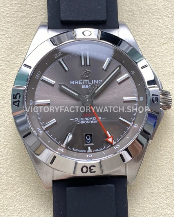 BLS Factory Breitling Chronomat GMT A32398101M1A1 grey dial rubber strap