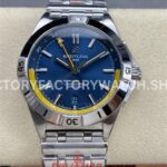 BLS Factory Breitling Chronomat GMT A323981A1C1A1 40mm Full Steel Yellow GMT Needle Blue Dial (1 (6) BLS Factory Breitling Chronomat GMT A323981A1C1A1 40mm full steel yellow GMT hand blue dial