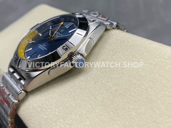 BLS Factory Breitling Chronomat GMT A323981A1C1A1 40mm Full Steel Yellow GMT Needle Blue Dial (1) BLS Factory Breitling Chronomat GMT A323981A1C1A1 40mm Full Steel Yellow GMT Needle Blue Dial
