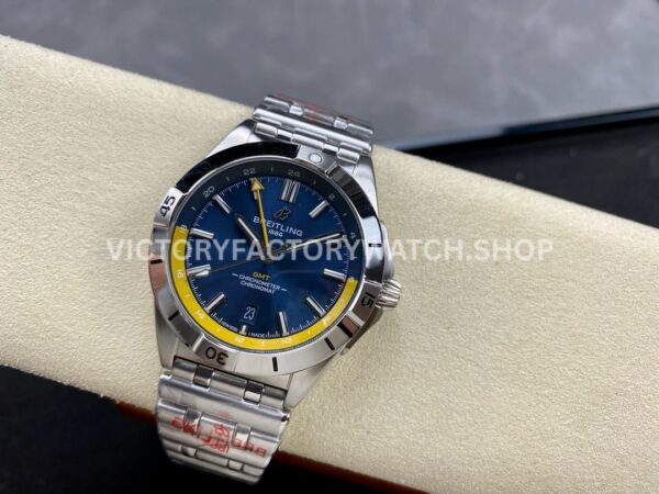 BLS Factory Breitling Chronomat GMT A323981A1C1A1 40mm Full Steel Yellow GMT Needle Blue Dial (1 (7) BLS Factory Breitling Chronomat GMT A323981A1C1A1 40mm Full Steel Yellow GMT Needle Blue Dial