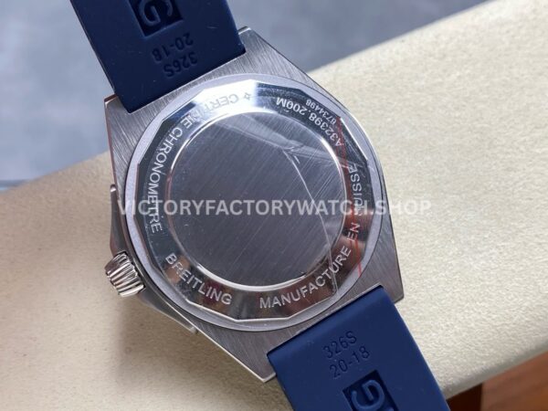 BLS Factory Breitling Chronomat GMT A323981A1C1A1 40mm Rubber Strap Yellow GMT Needle Blue Dial