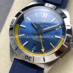 BLS Factory Breitling Chronomat GMT A323981A1C1A1 40mm Rubber Strap Yellow GMT Needle Blue Dial
