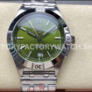 BLS Factory Breitling Chronomat GMT A32398A1L1A 40mm full steel yellow GMT hand light green dial