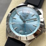 BLS Factory Breitling Chronomat GMT A32398A21L1A1 40mm Rubber Strap Light Blue GMT Needle Light Blue Dial