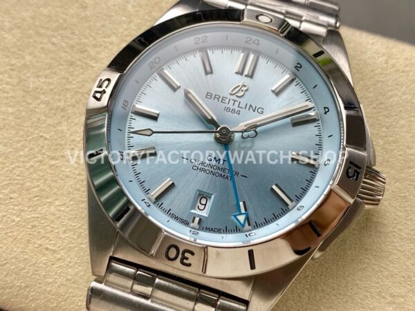 BLS Factory Breitling Chronomat GMT P32398101C1S2 40mm Full Steel Light Blue GMT Ne ( (3) BLS Factory Breitling Chronomat GMT P32398101C1S2 40mm Full Steel Light Blue GMT Needle Light Blue Dial