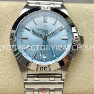 BLS Factory Breitling Chronomat GMT P32398101C1S2 40mm Full Steel Light Blue GMT Ne ( (6) BLS Factory Breitling Chronomat GMT P32398101C1S2 40mm full steel blue GMT hand light blue dial