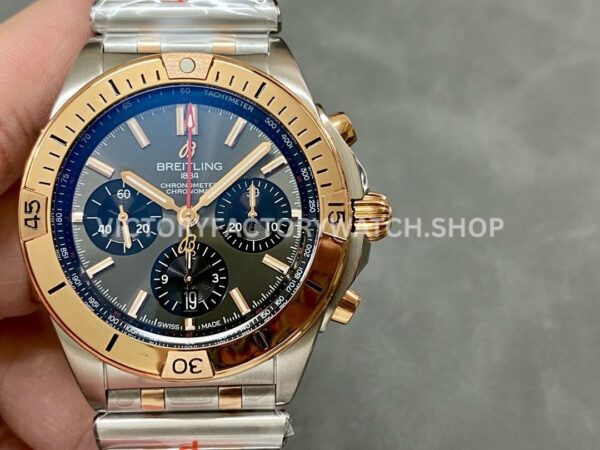BLS Factory Breitling Chronomat UB0134101B1U1 42mm Half Rose Gold Grey Dial (3) BLS Factory Breitling Chronomat UB0134101B1U1 42mm half rose gold grey dial